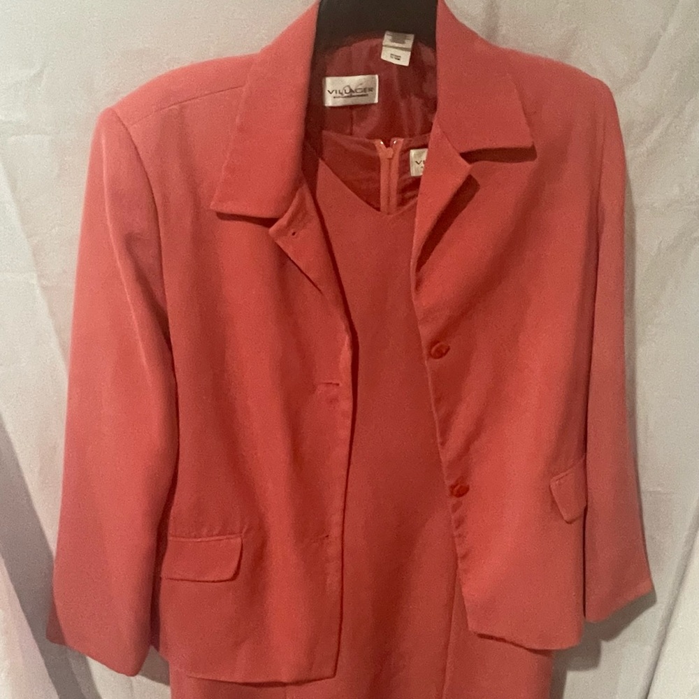 Villager by Liz Claiborne Coral Blazer and Dress Set